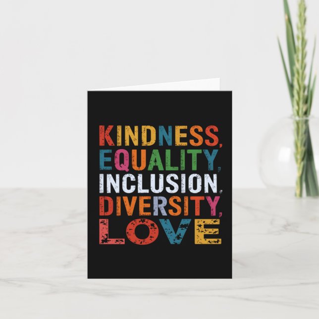 Kindness Equality Inclusion Diversity Love Social  Card (Front)
