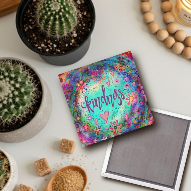Kindness Flower Whimsical Colourful Trendy Fun Magnet (Creator Uploaded)