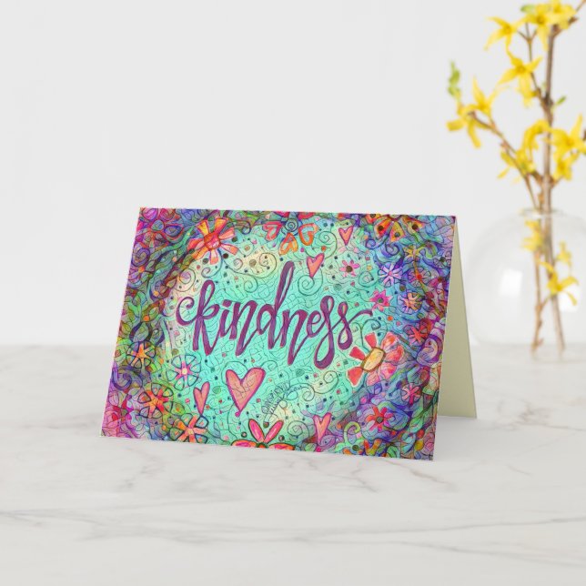Kindness Inspirational Pretty Floral Whimsical Card (Yellow Flower)