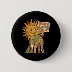 Kindness is A Global News Story Retro World Peace 6 Cm Round Badge