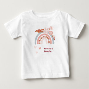 Kindness is beautiful Print Typography White Kids  Baby T-Shirt