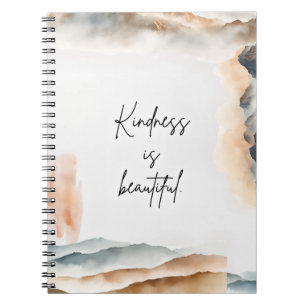 Kindness Is Beautiful Watercolor Mountain Poster Notebook