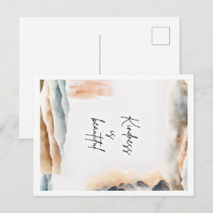 Kindness Is Beautiful Watercolor Mountain Poster Postcard