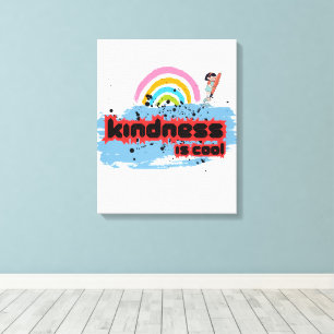 Kindness is Cool – Rainbow Surf Vibes Canvas Print