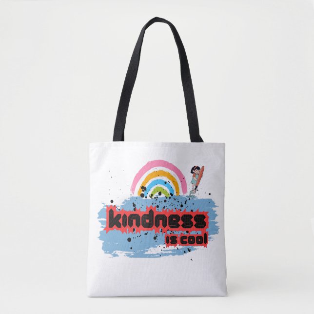 Kindness is Cool – Rainbow Surf Vibes Tote Bag (Front)