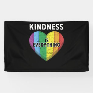 Kindness Is Everything LGBT Rainbow Flag Heart Banner