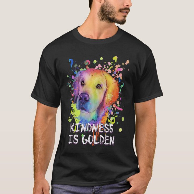 Kindness Is Golden Rescue Dog Golden Retriever Ado T-Shirt (Front)