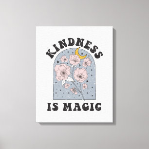 Kindness is Magic Vintage Flowers Canvas Print