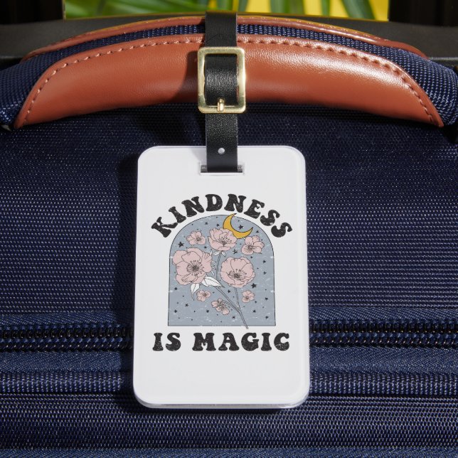 Kindness is Magic Vintage Flowers Luggage Tag (Front Insitu 2)