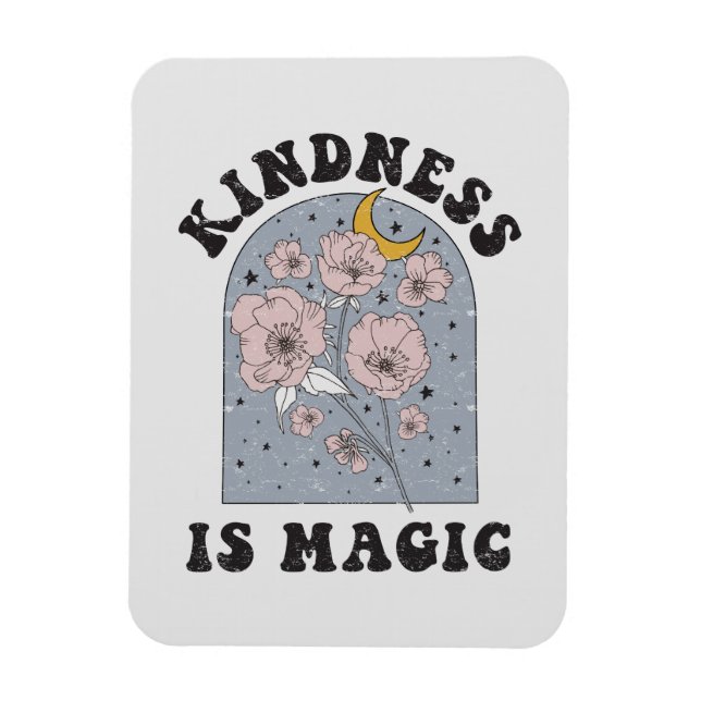 Kindness is Magic Vintage Flowers Magnet (Vertical)