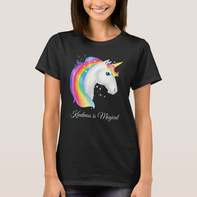 Kindness is Magical Pretty Rainbow Unicorn Tee for (Front)