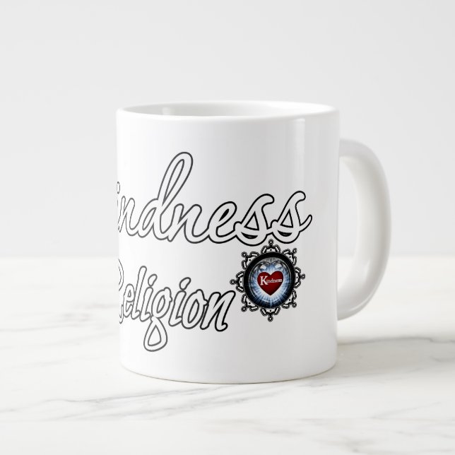 Kindness Is My Religion Large Coffee Mug (Front Right)