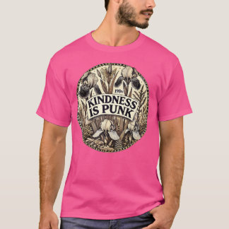 Kindness Is Punk Art Purple Iris Flower Artwork T-Shirt