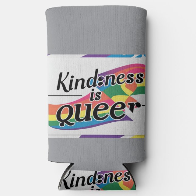 Kindness is Queer – Designed by ShelloCB Seltzer Can Cooler (Front)