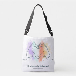 Kindness Is Universal Pride Heart Design Crossbody Bag