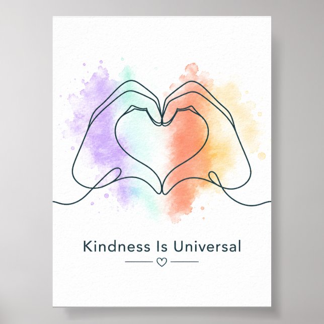 Kindness Is Universal Pride Heart Design Poster (Front)