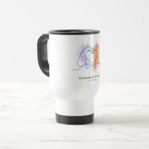 Kindness Is Universal Pride Heart Design Travel Mug