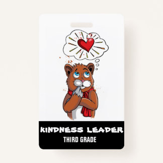 Kindness Leader Badge Pass Tag Third Grade Teacher ID Badge