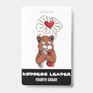 Kindness Leader Tag Badge Pass Fourth Grade Class ID Badge