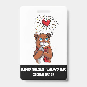 Kindness Leader Tag Pass Badge Second Grade Class ID Badge