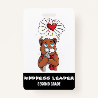 Kindness Leader Tag Pass Badge Second Grade Class ID Badge