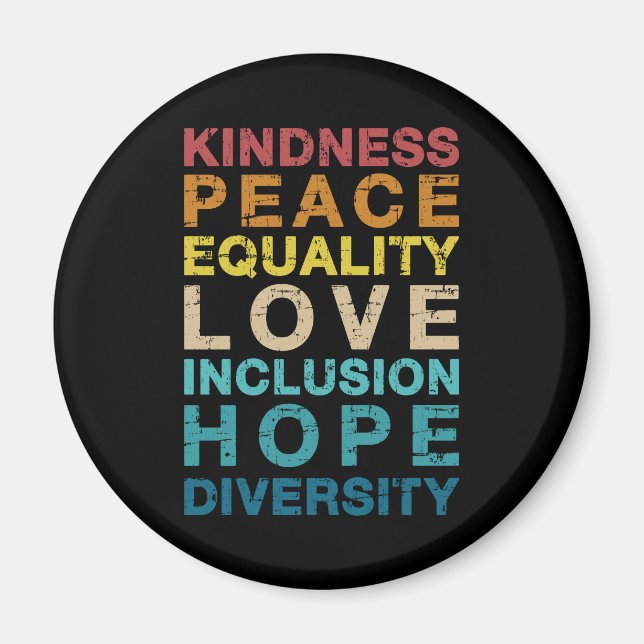 Kindness love diversity vintage LGBT pride Magnet (Front)