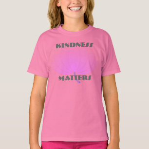 Kindness Matter Open Petals Pink Flower T-Shirt
