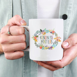 Kindness Matters Colorful Bright Inclusive Floral Coffee Mug