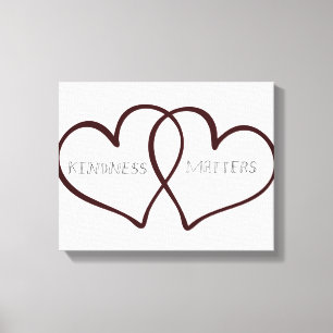 Kindness Matters Hearts Canvas Print