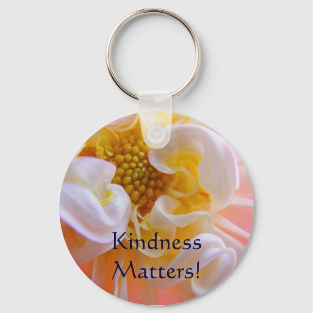 Kindness Matters! key chains Pink Dahlia Flowers (Front)