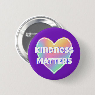 Kindness Matters Rainbow Heart Button