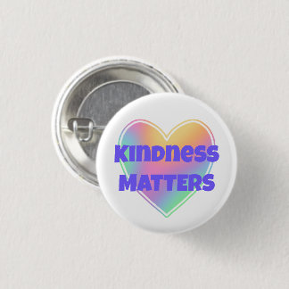 Kindness Matters Rainbow Heart Button