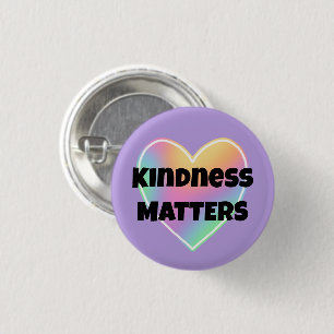 Kindness Matters Rainbow Heart Button