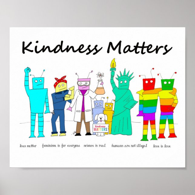 Kindness Matters Robots Poster (Front)