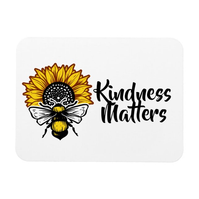 Kindness Matters Sunflower Bee Magnet (Horizontal)