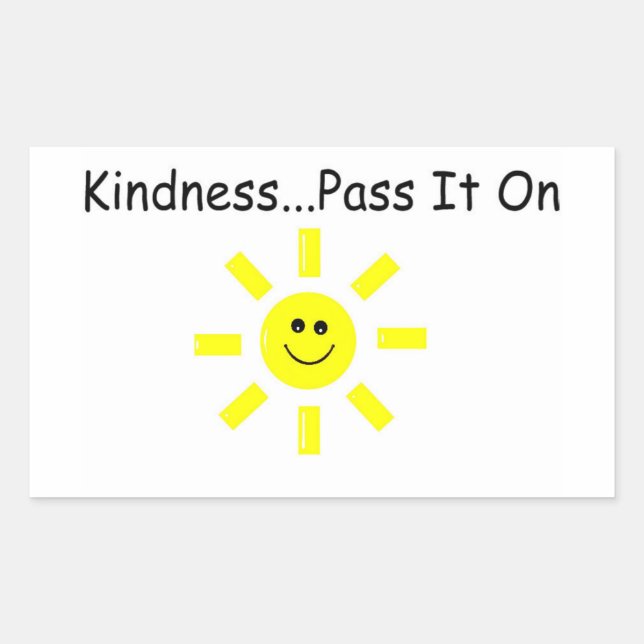 Kindness...Pass It On Rectangular Sticker (Front)