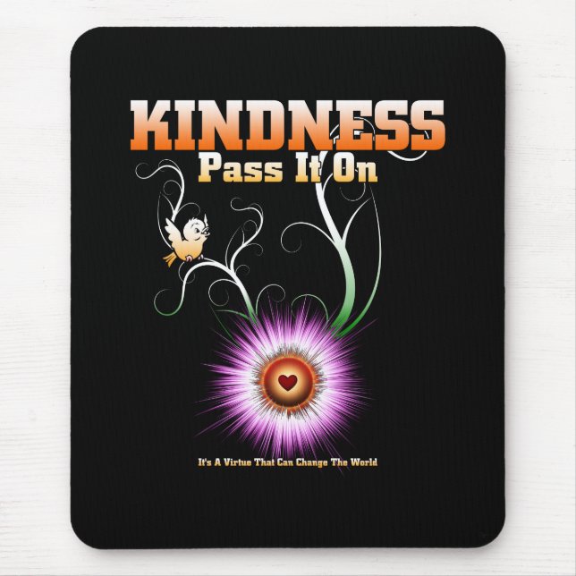 KINDNESS - Pass It On Starburst Heart Mouse Mat (Front)