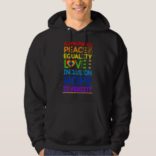 Kindness Peace Equality Inclusion Diversity Human Hoodie