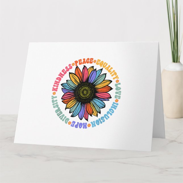Kindness Peace Equality Love Hope Diversity Human  Card (Front)