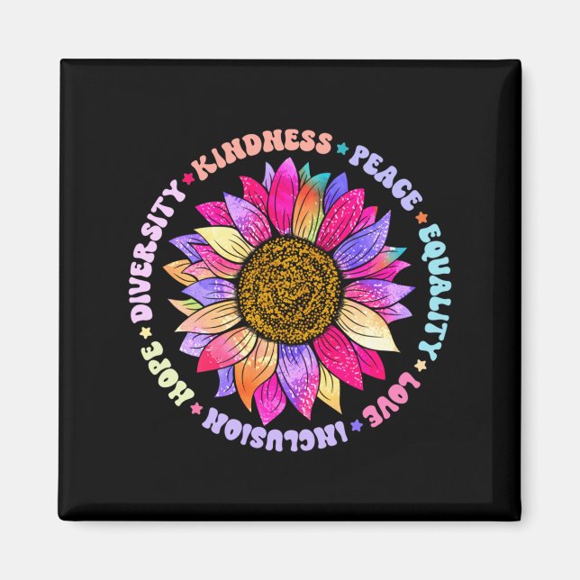 Kindness Peace Equality Love Hope Diversity Human Magnet (Front)