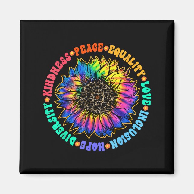 Kindness Peace Equality Love Hope Diversity Human Magnet (Front)