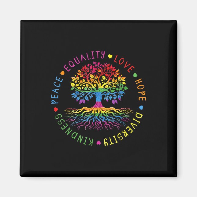 Kindness Peace Equality Love Hope Diversity Human  Magnet (Front)