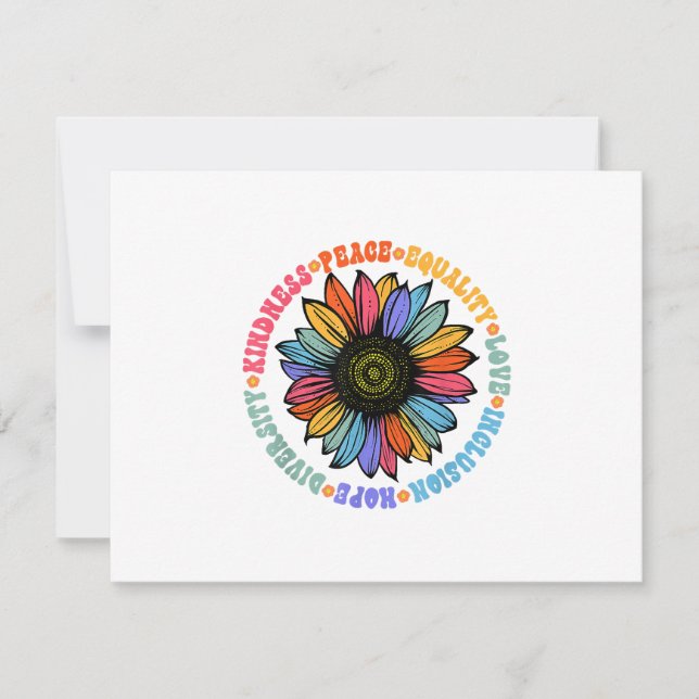 Kindness Peace Equality Love Hope Diversity Human  RSVP Card (Front)