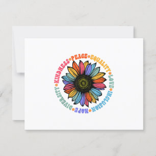 Kindness Peace Equality Love Hope Diversity Human  RSVP Card