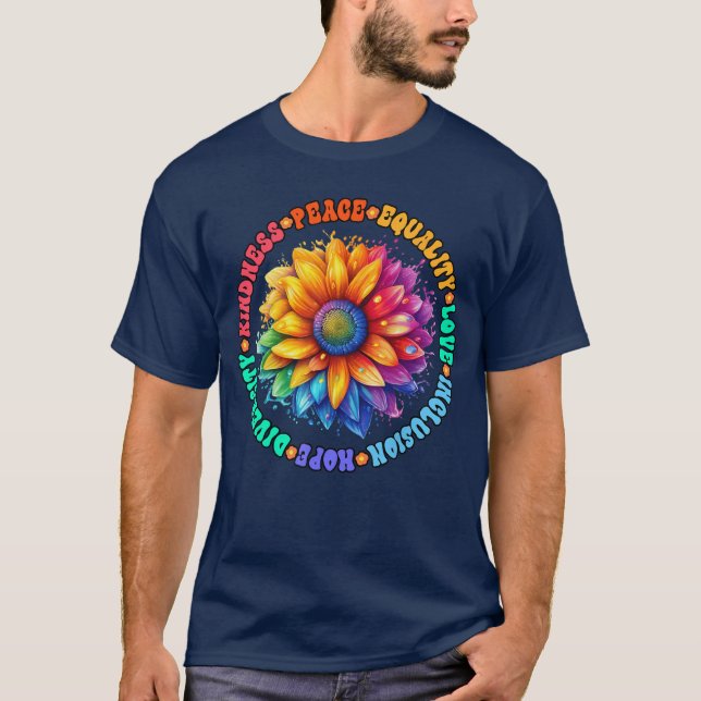 Kindness Peace Equality Love Hope Diversity Human  T-Shirt (Front)