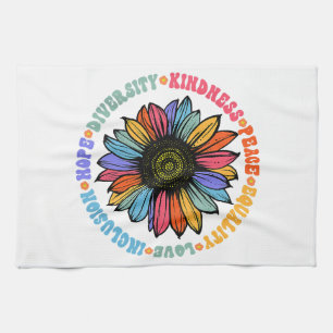 Kindness Peace Equality Love Hope Diversity Human  Tea Towel