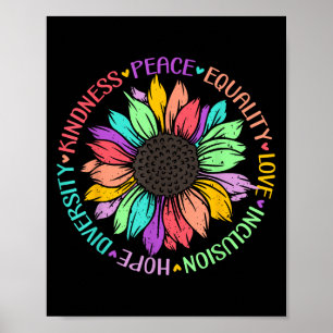 Kindness Peace Equality Love Hope Diversity Positi Poster