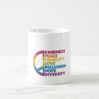 Kindness Peace Equality Love Inclusion Hope Divers