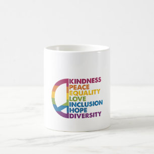 Kindness Peace Equality Love Inclusion Hope Divers Coffee Mug