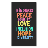 Kindness Peace Equality Love Inclusion Hope Divers